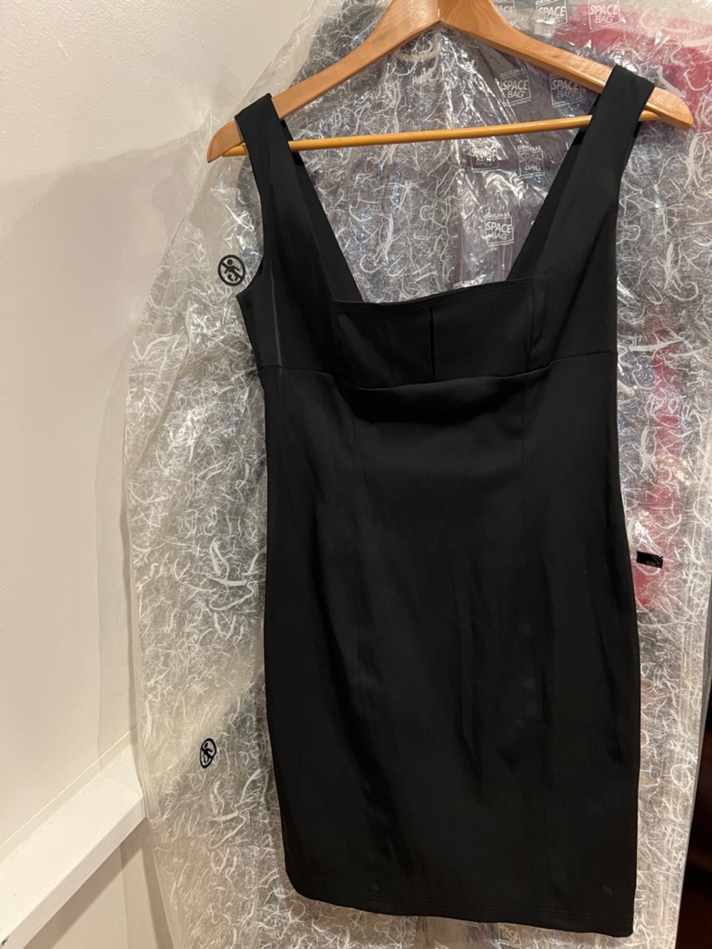 Black Square-Neck Mini Dress